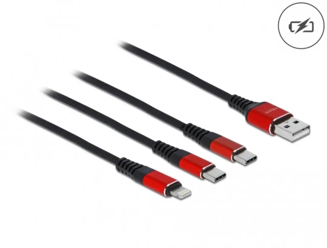 Delock USB 3-in-1 Opladerkabel 30cm
