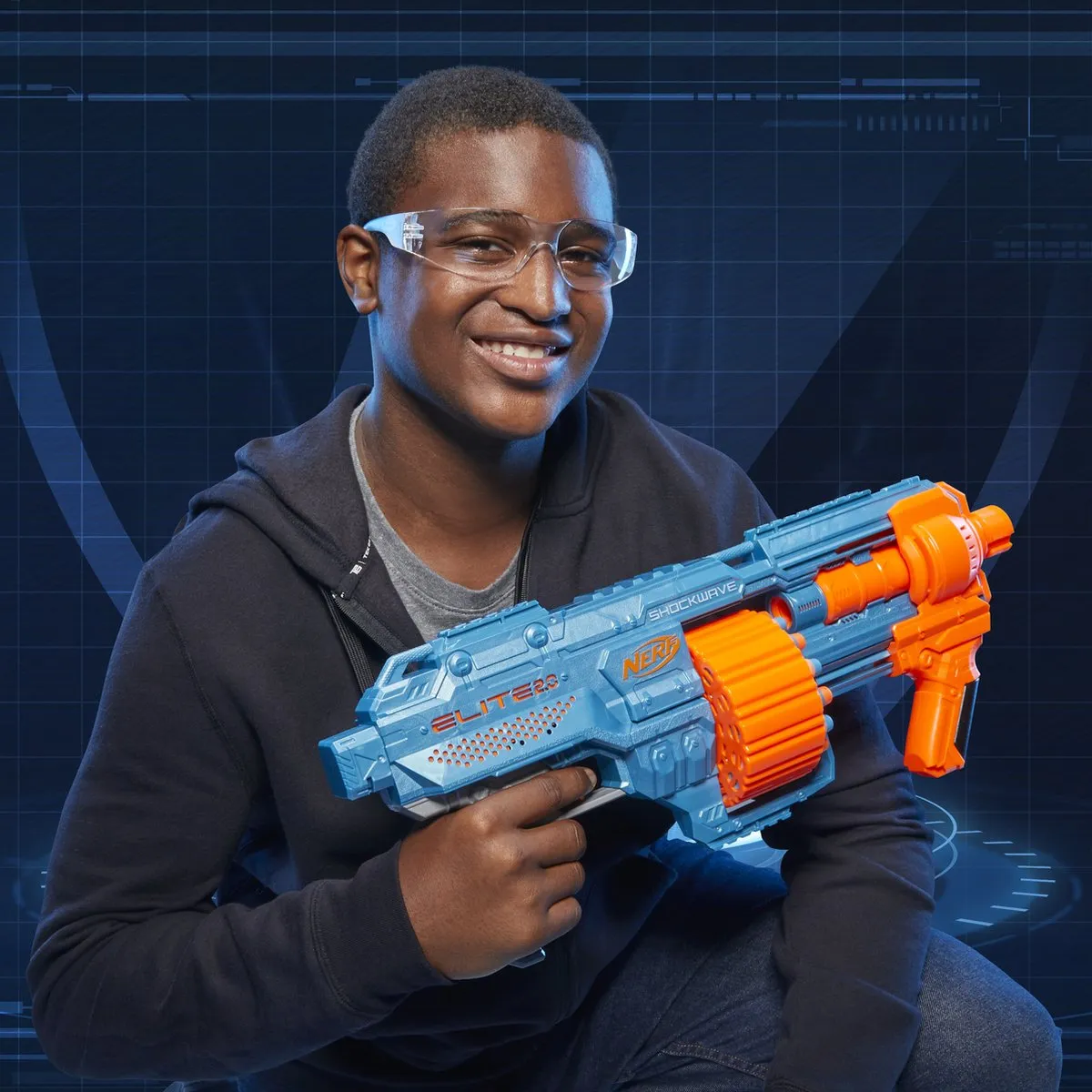 Nerf Elite 2.0 Shockwave RD-15 E9527EU4 - Blauw/Oranje - afbeelding 6 van 6