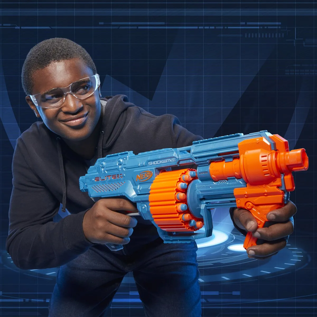 Nerf Elite 2.0 Shockwave RD-15 E9527EU4 - Blauw/Oranje