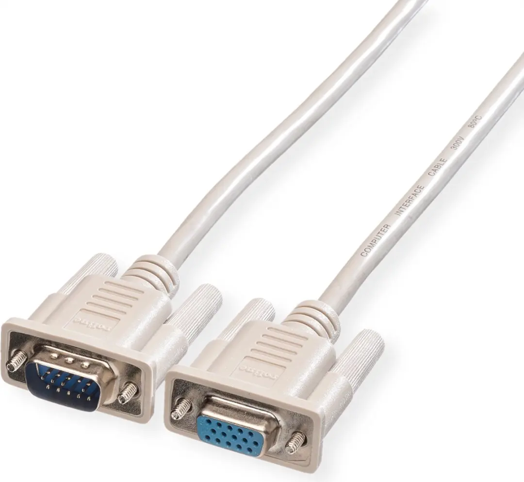 Roline VGA HD15 M/F Kabel 1,8m - Grijs
