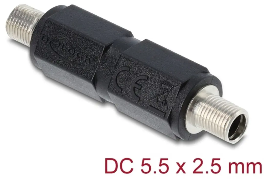 Delock DC Barrel Jack Adapter 5.5x2.5mm Vrouw-Vrouw