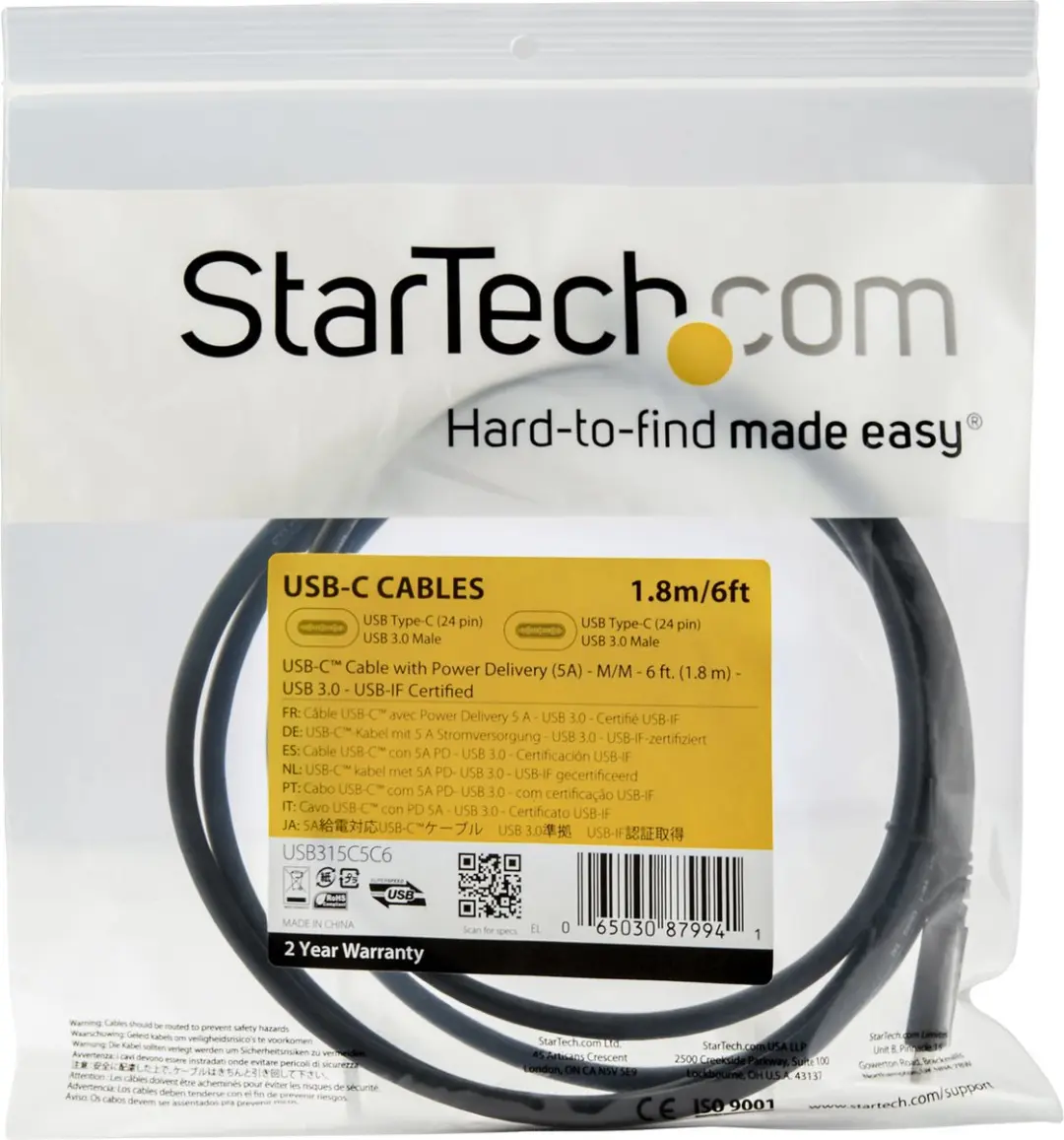 Startech KD20995 USB-C Kabel 1,8m