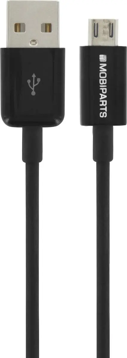 Mobiparts MP-80545 Micro USB naar USB Kabel 2A - 1m - Zwart