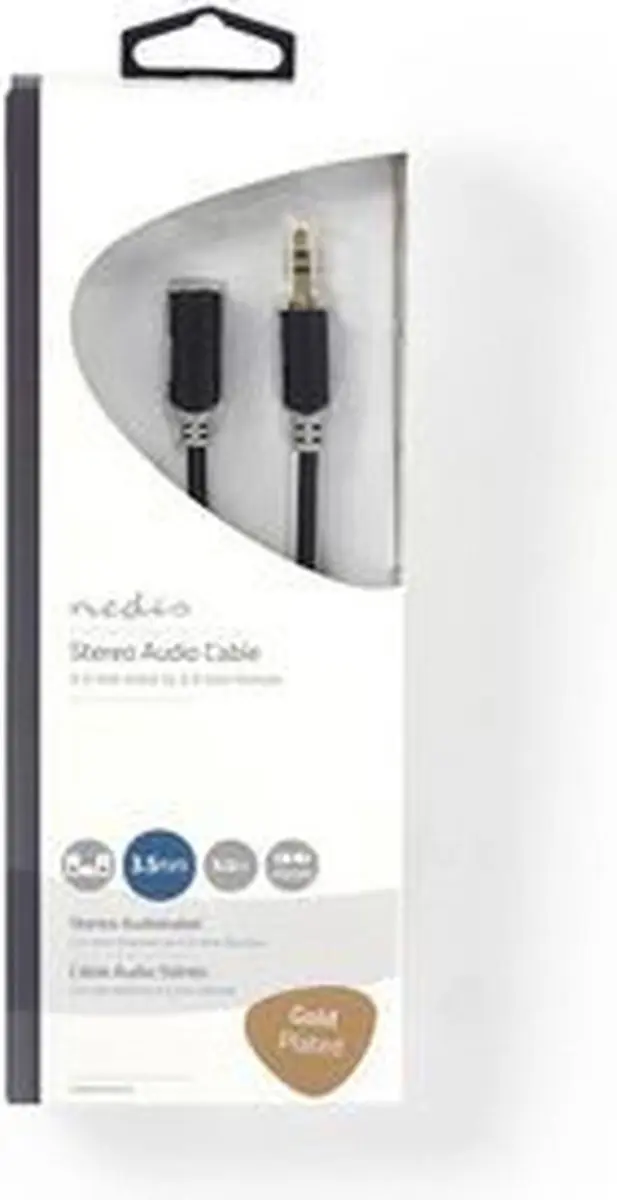 Nedis Stereo-Audiokabel 3,5mm M/F - 5m - Verguld - Antraciet - afbeelding 6 van 6