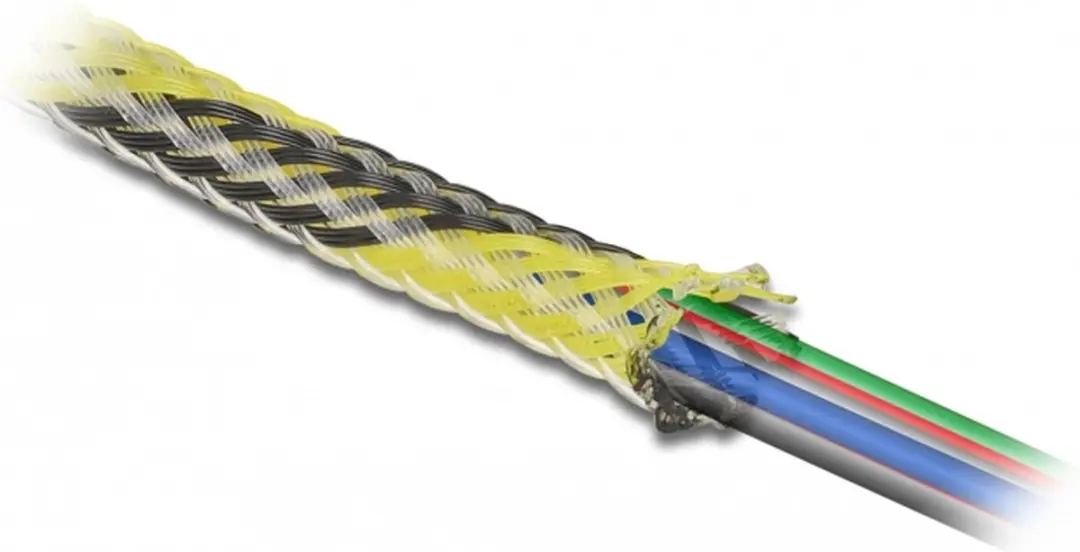 Delock Polyester Kabelsleeve 19mm - 2m - Zwart/Geel