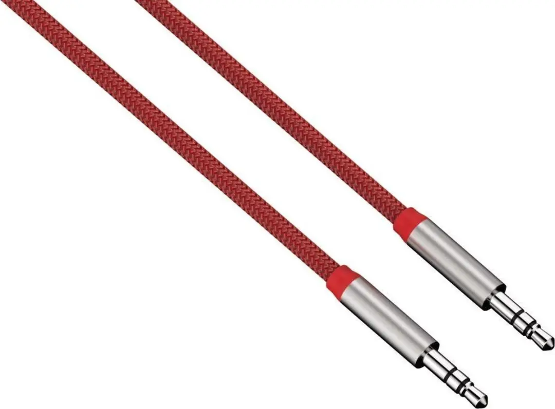 Hama Alunylon audiokabel jack 0.5m rood