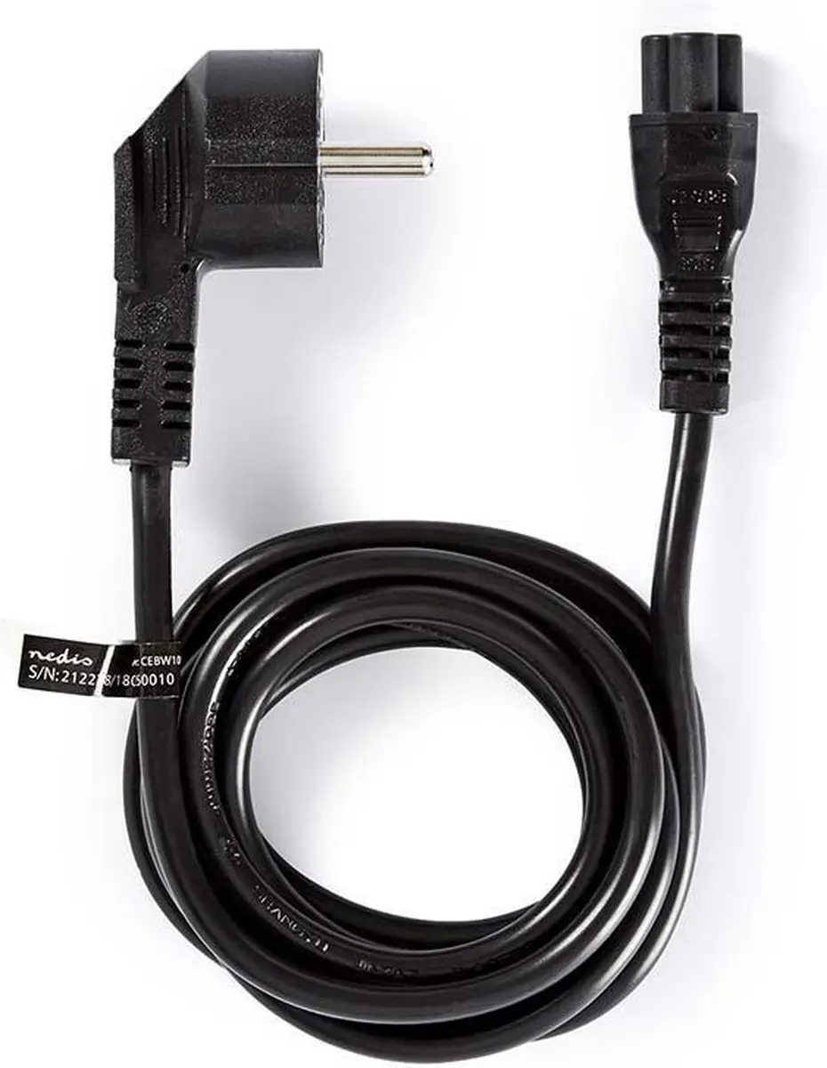 Nedis Stroomkabel Type F CEGB10100BK20 - 2m - Gehoekt
