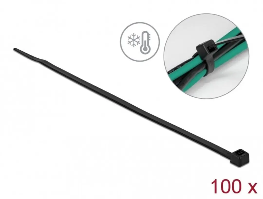 Delock Tie-wraps 4,8mm - 100 Stuks - Zwart