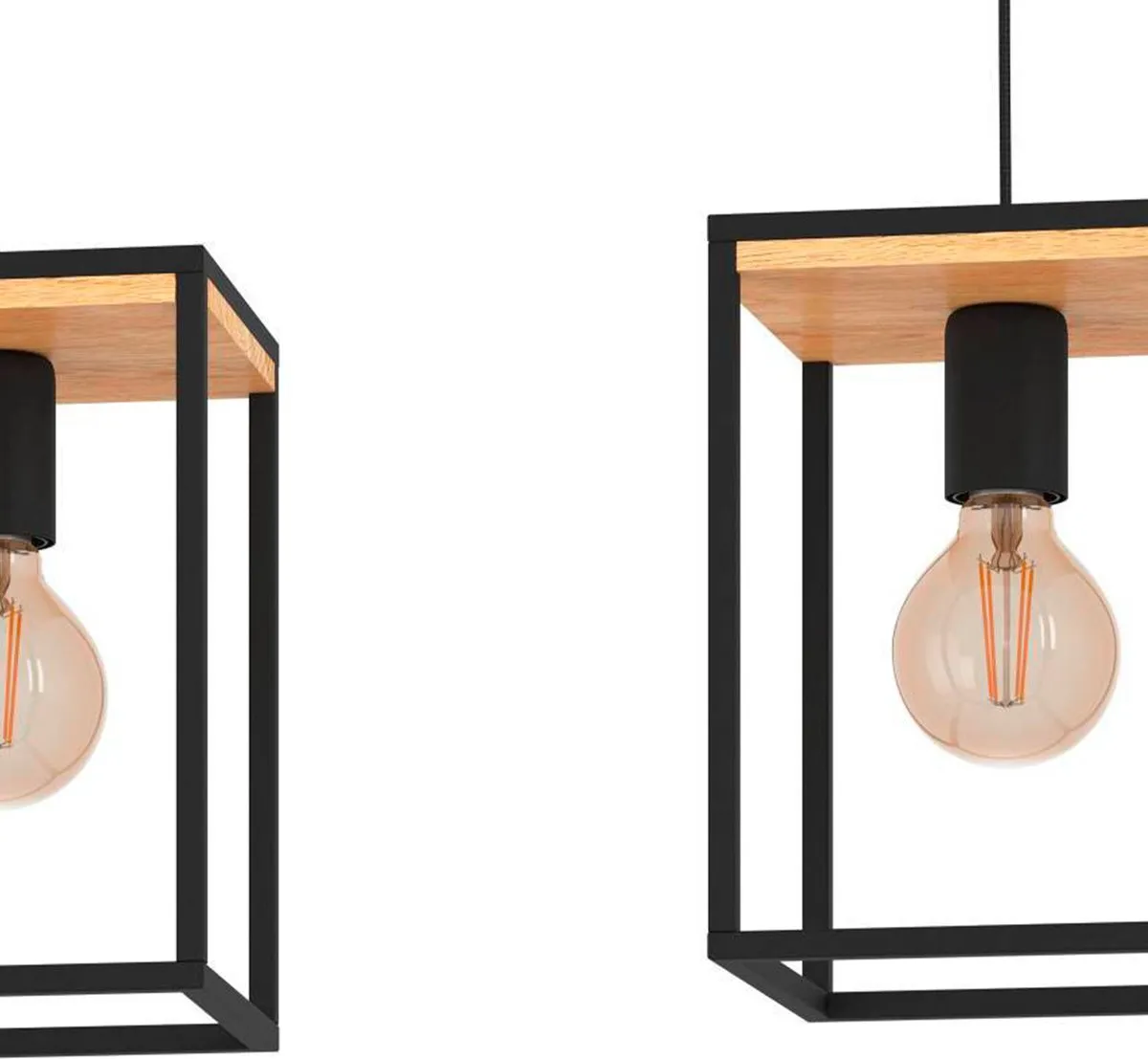 Eglo Libertad Hanglamp E27 88cm - Zwart/Bruin