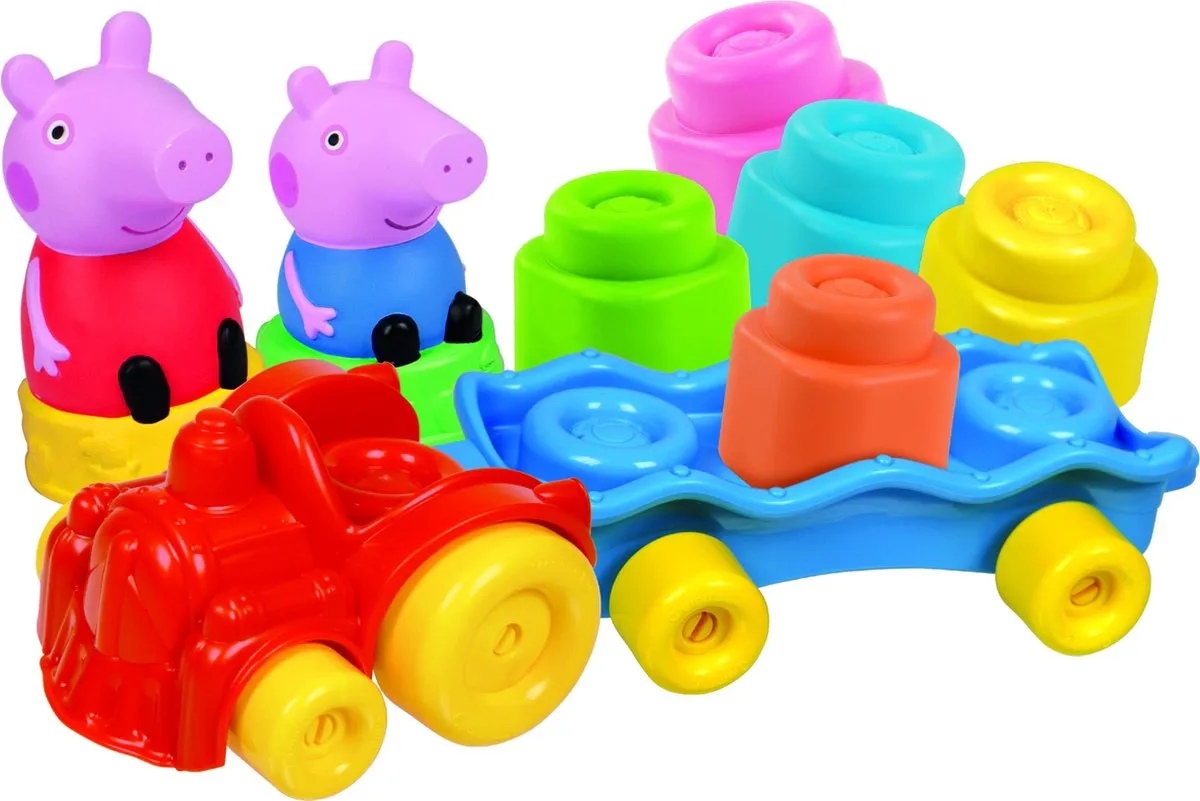 Clementoni Kleine Treinset Peppa Pig Blokkenwagen - 14 Stuks