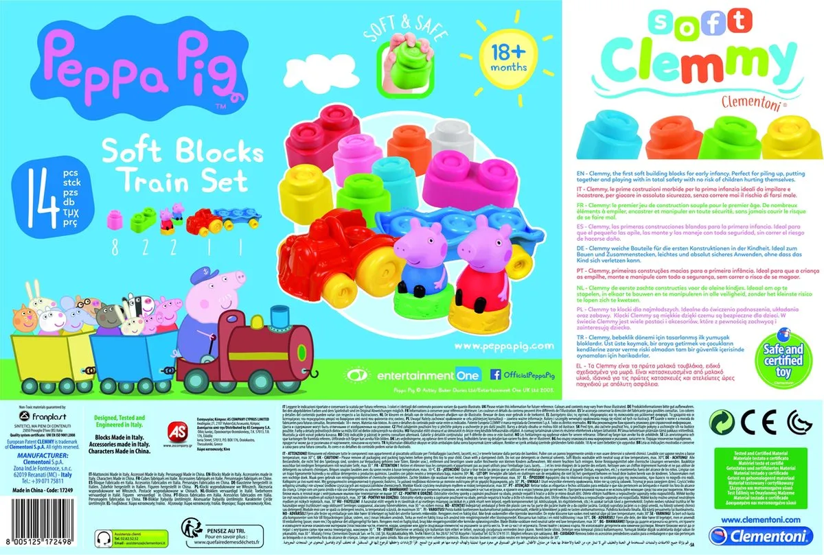 Clementoni Kleine Treinset Peppa Pig Blokkenwagen - 14 Stuks - afbeelding 6 van 6