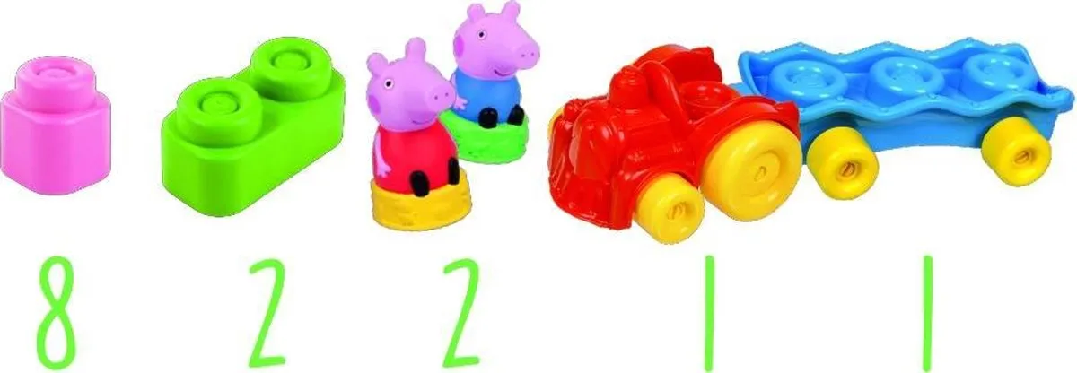 Clementoni Kleine Treinset Peppa Pig Blokkenwagen - 14 Stuks