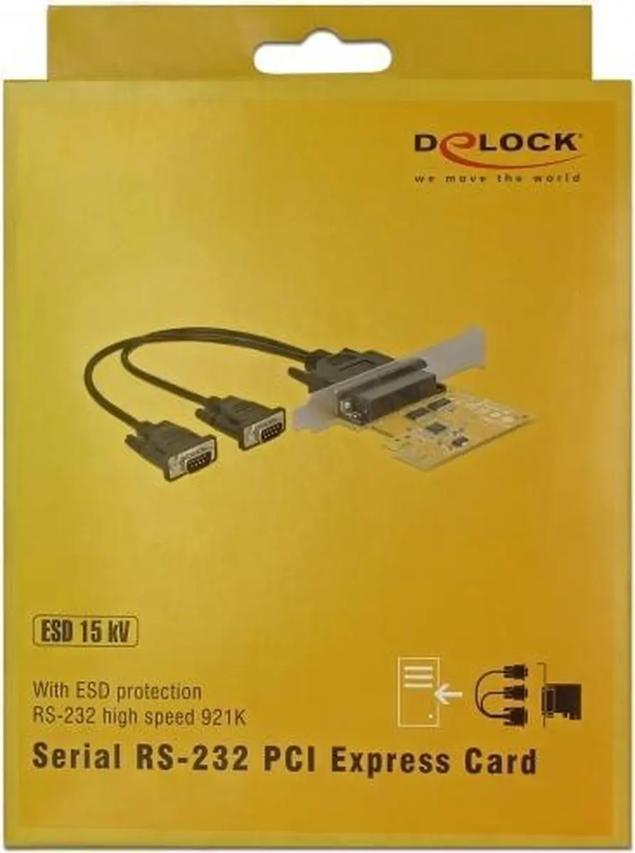 Delock PCI Express Kaart 2x RS-232 - 921K - ESD-bescherming
