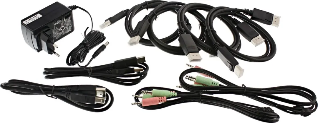 InLine 2-Poorts Desktop KVM Switch DisplayPort 1.2 - 4K - Zwart