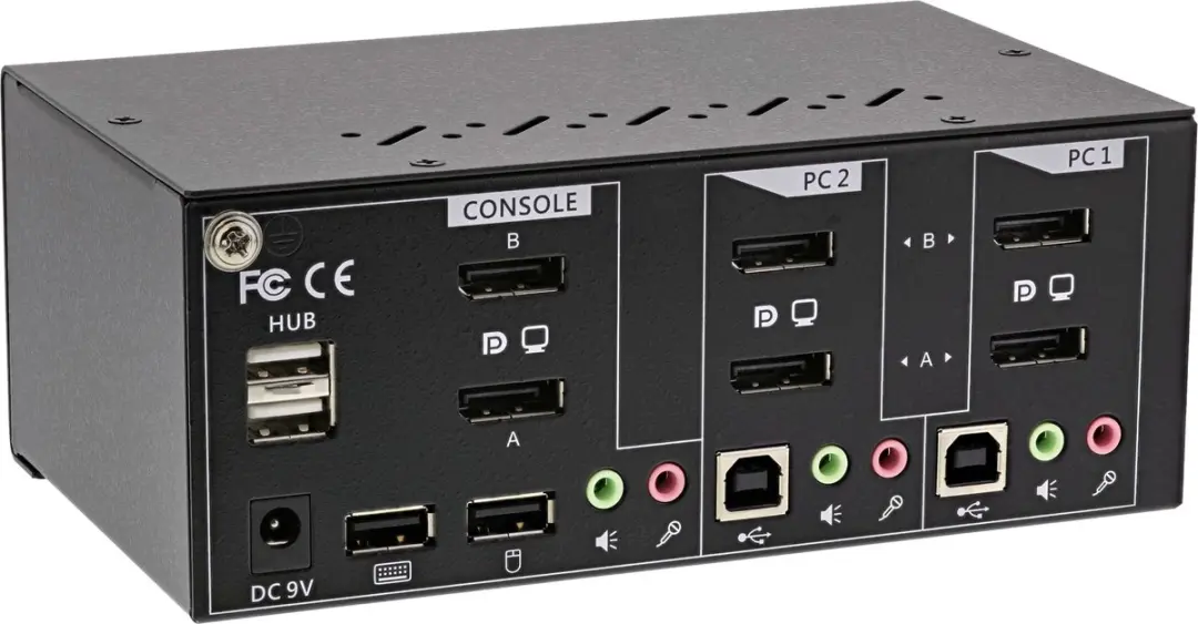 InLine 2-Poorts Desktop KVM Switch DisplayPort 1.2 - 4K - Zwart