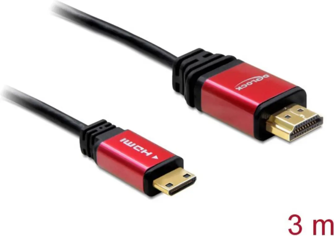 Delock HDMI Kabel A naar Mini-C 4K 3m - Zwart
