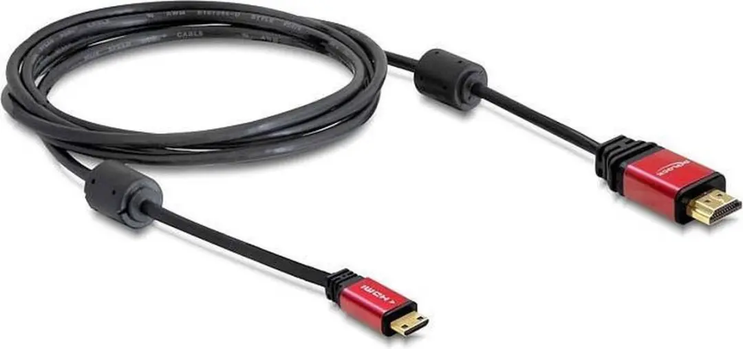 Delock HDMI Kabel A naar Mini-C 4K 3m - Zwart