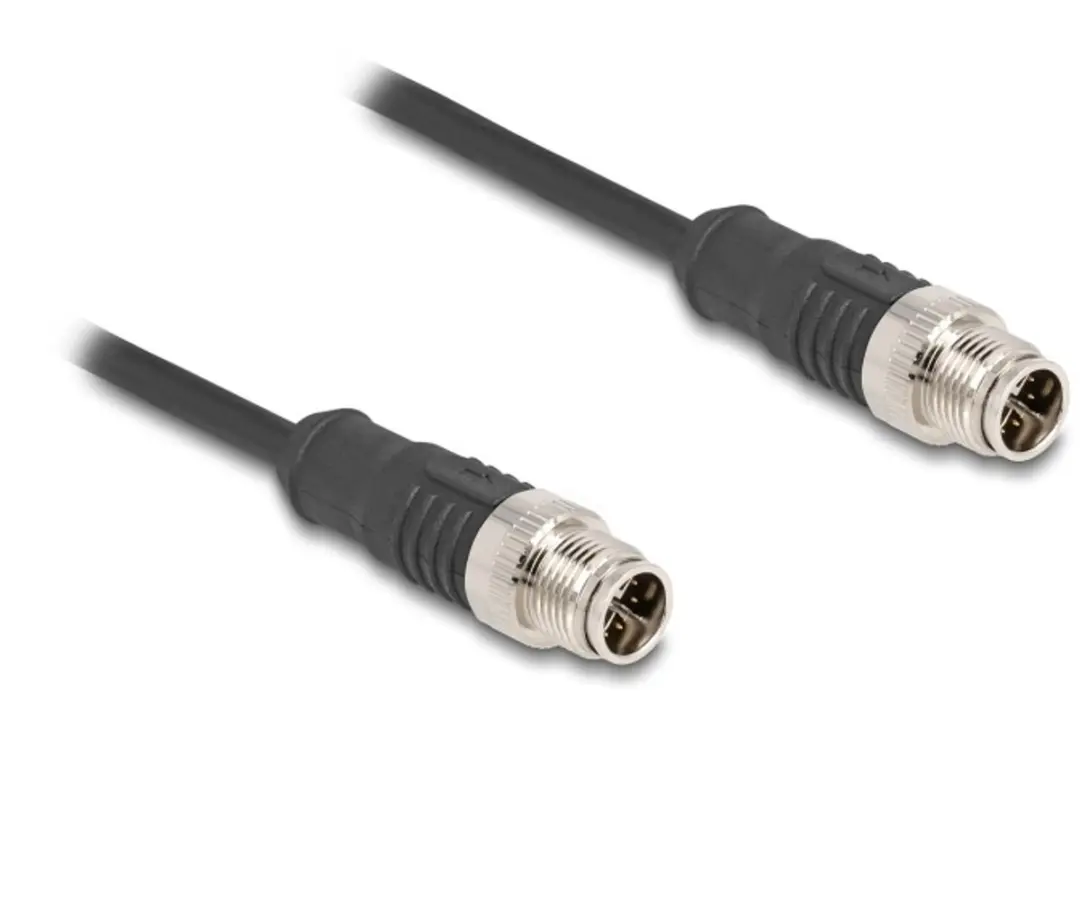 Delock M12 8-pins X-gecodeerde CAT5e Netwerkkabel 1m