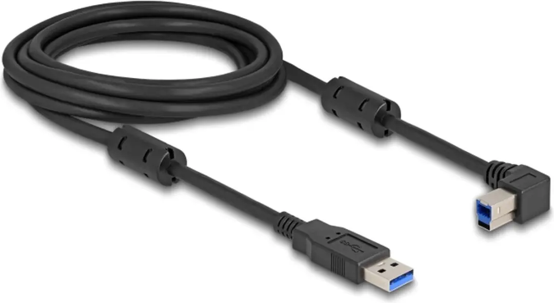 Delock USB-A naar USB-B haaks links kabel 3m - USB 3.0 5Gbps