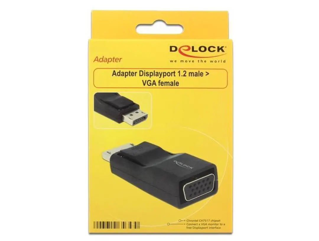 Delock Mini DisplayPort 1.2 naar VGA Adapter - Zwart