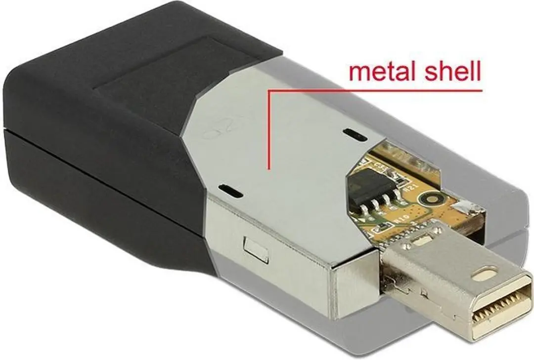 Delock Mini DisplayPort 1.2 naar VGA Adapter - Zwart