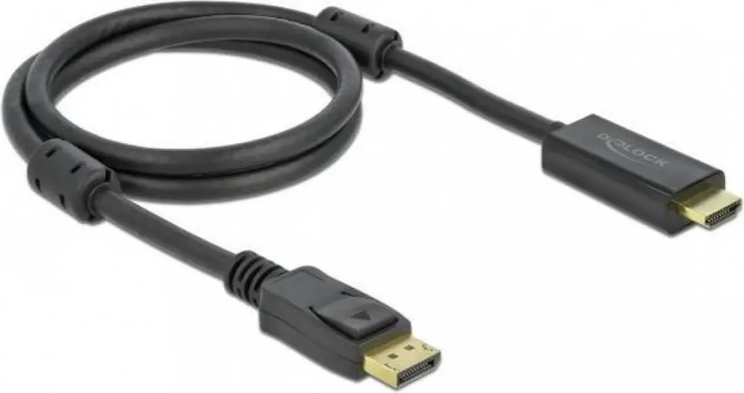 Delock DisplayPort naar HDMI Kabel 4K 60Hz 1m - Zwart