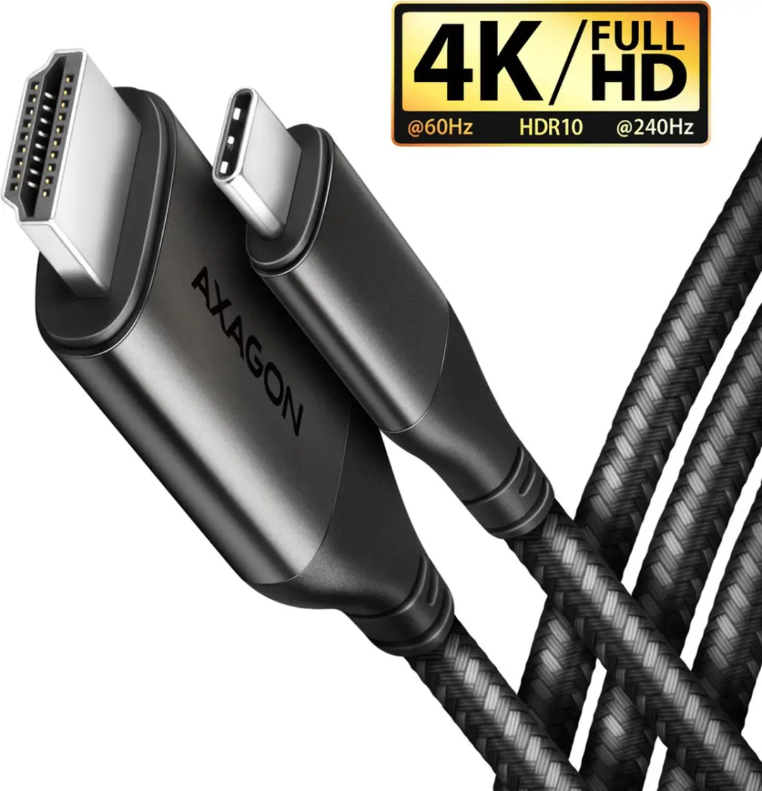 Axagon RVC-HI2MC USB-C naar HDMI Kabel 1.8m - Zwart