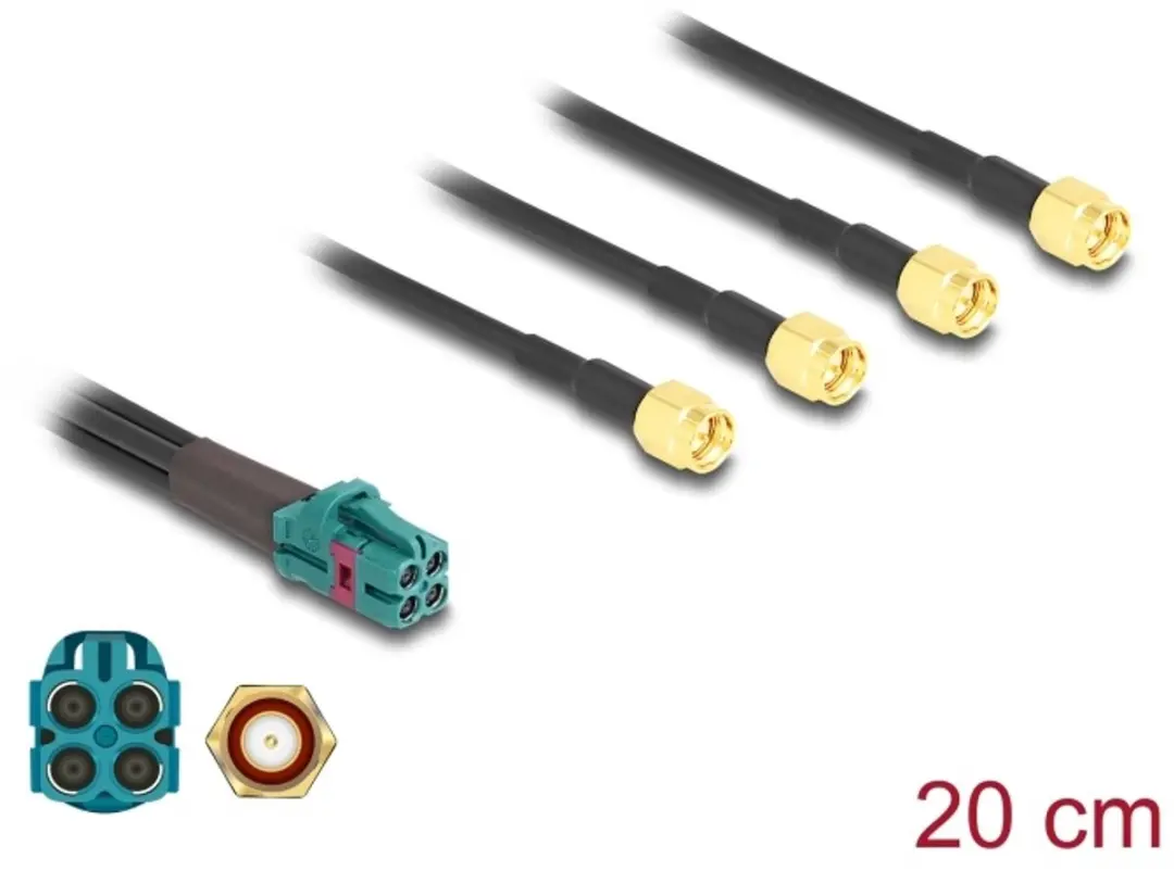 Delock Mini FAKRA Z Jack naar 4x SMA B-Type Kabel