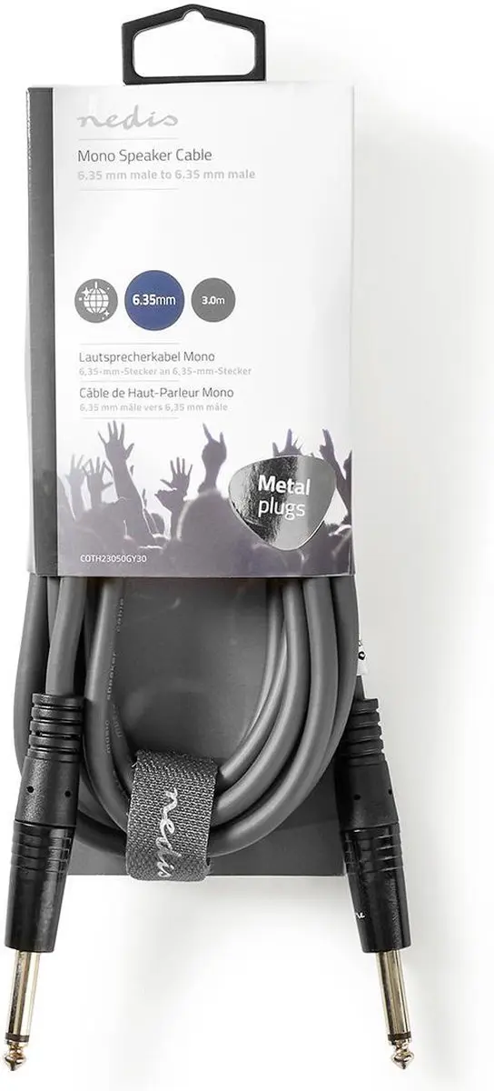 Nedis Mono-Audiokabel 6,35mm - 3m - Donkergrijs