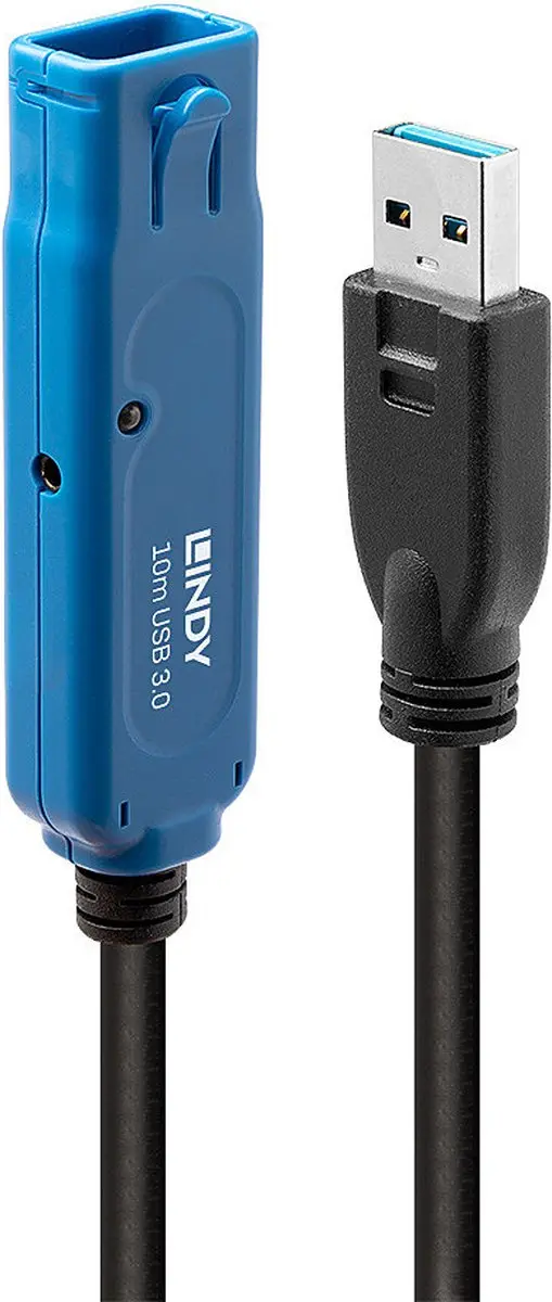 Lindy USB 3.0 Aktivverlenging Pro 10m - Zwart