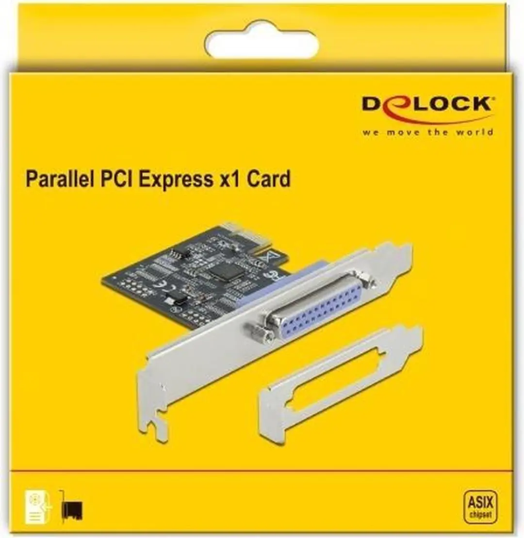 Delock PCI Express Parallel IEEE1284 Kaart - Blauw/Zilver/Zwart