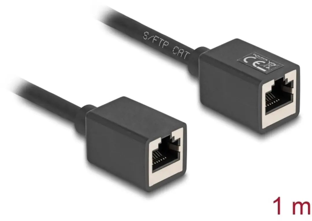 Delock RJ45 Netwerkkabelkoppeling Cat.6A S/FTP 1m