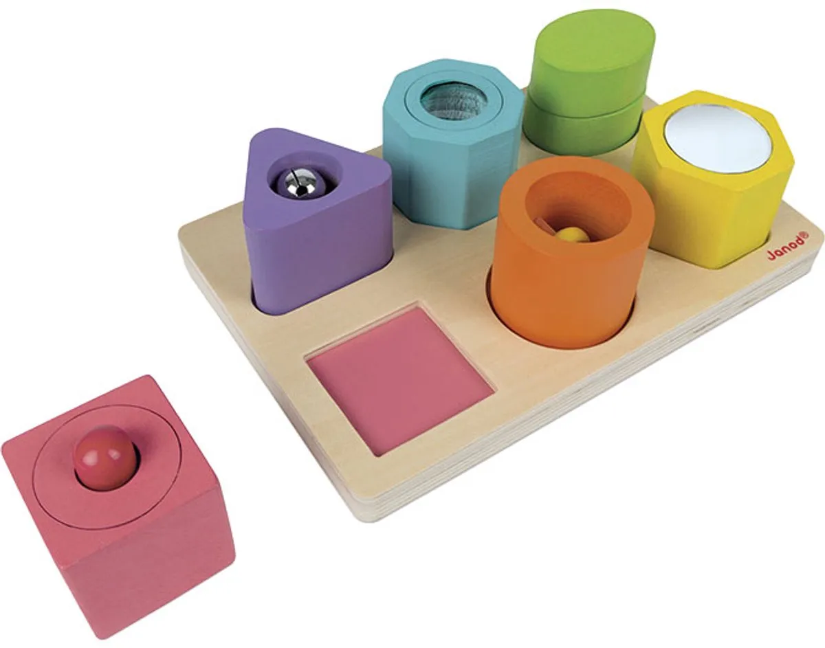 Janod I Wood 5332 Vorm En Geluid Puzzel - 6 Stuks - Multi