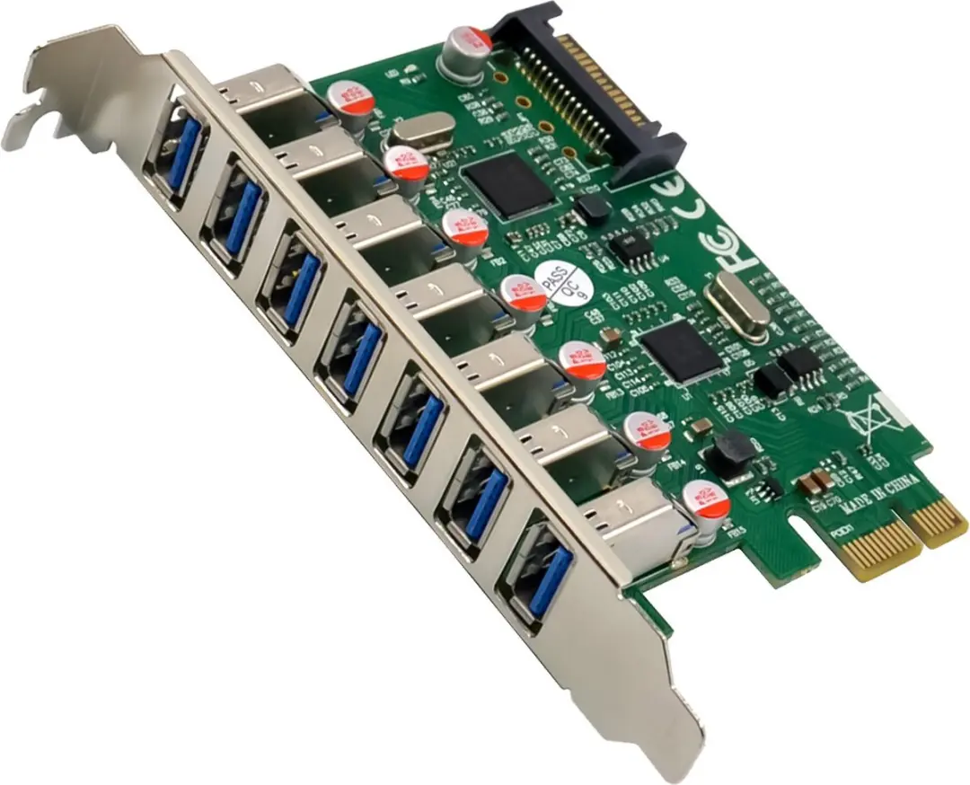 InLine VL805 USB 3.2 PCIe Interfacekaart - 7x USB-A - Zilver