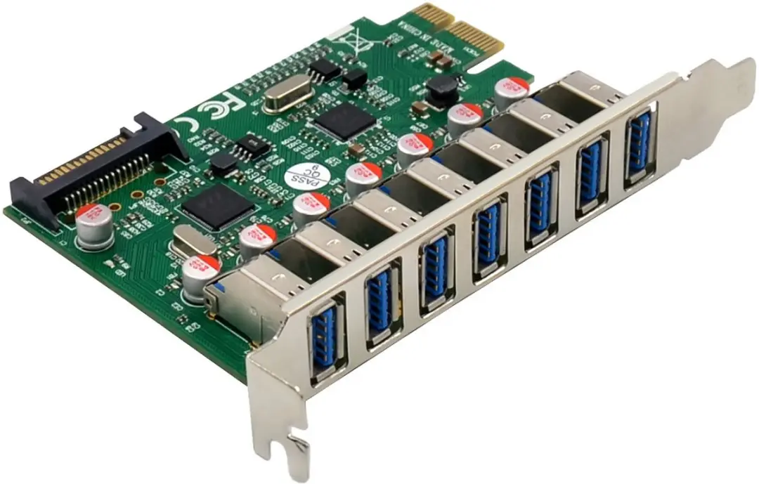 InLine VL805 USB 3.2 PCIe Interfacekaart - 7x USB-A - Zilver