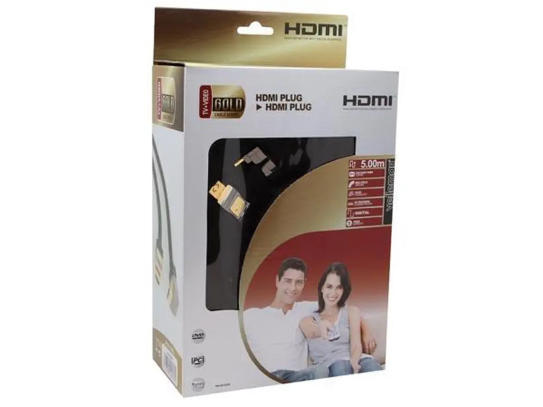 Velleman HDMI Haaks Kabel 5m - Zwart