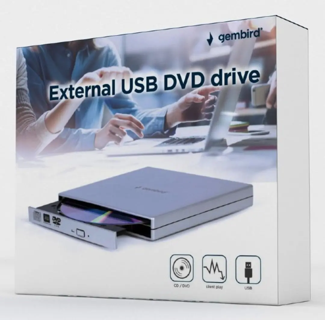 Gembird DVD-USB-021-SV Externe CD/DVD Speler - USB-A - Zilver