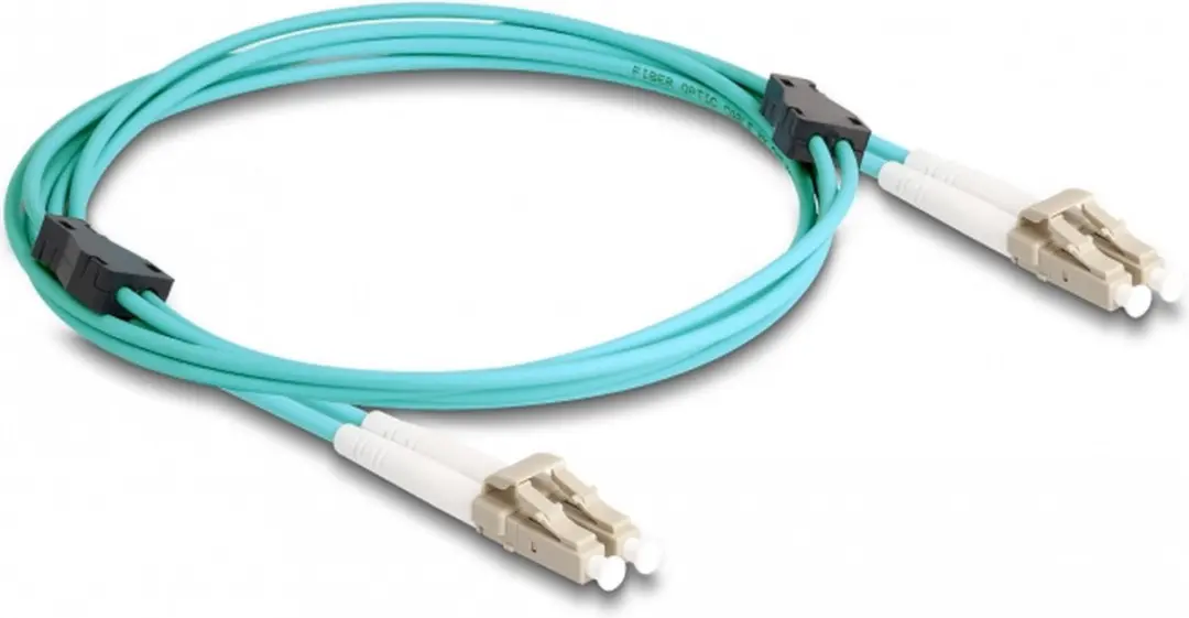Delock LC Duplex OM3 2m Glasvezelkabel - Aqua - Metaalbewapend