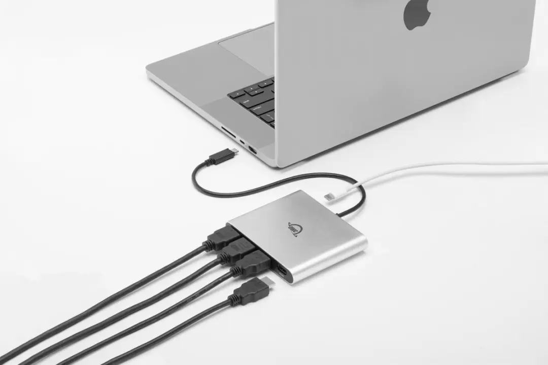 OWC USB-C Quad HDMI 4K DisplayLink Adapter 90W - Zilver