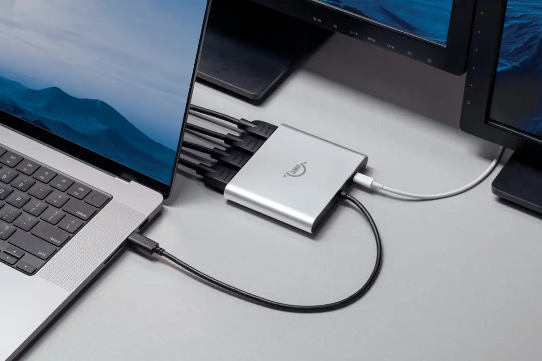 OWC USB-C Quad HDMI 4K DisplayLink Adapter 90W - Zilver