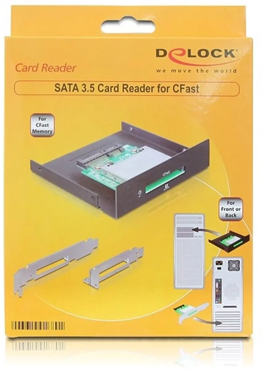 Delock SATA 3.5" Card Reader CFast - Zwart