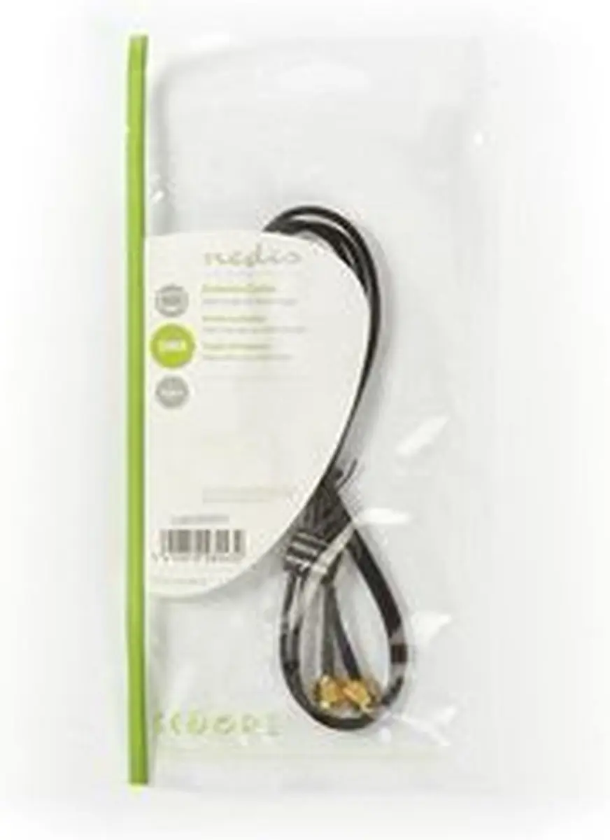 Nedis SMA Antennekabel CSGL02000BK10 - 1m - Verguld - Zwart - afbeelding 6 van 6