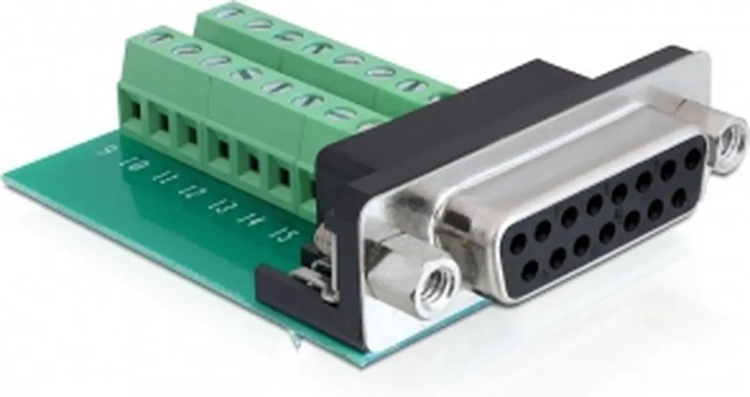 Delock Adapter Sub-D 15 Pin Gameport - Terminalbloc - Grijs