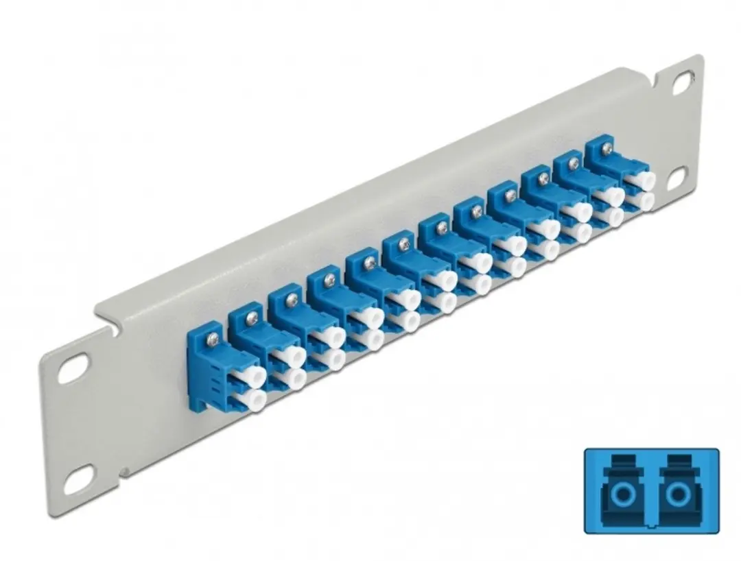 Delock 10" Fiber Optic Patch Panel 12 Port LC Duplex