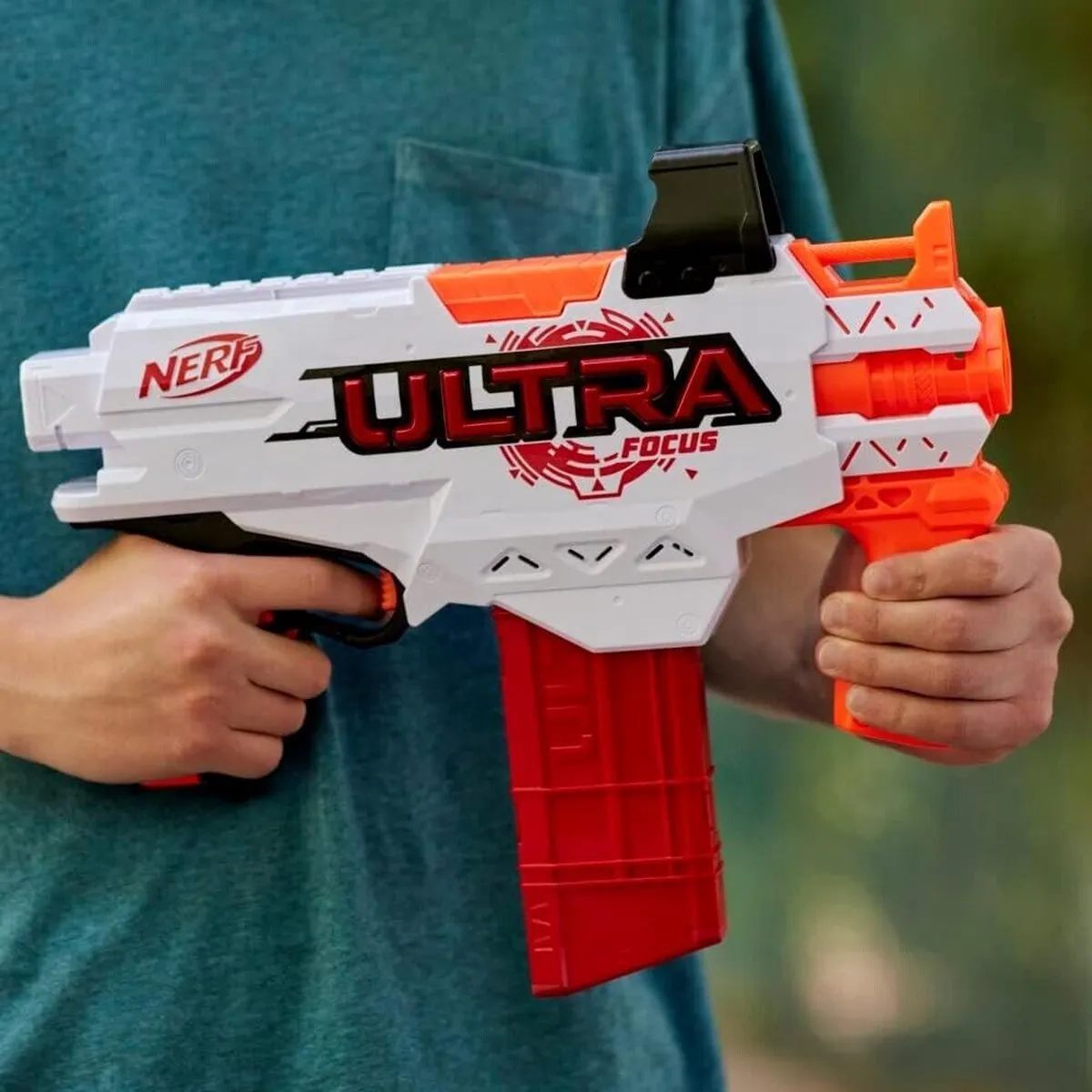 Nerf Ultra Focus Blaster - 10 Pijltjes - Wit/Oranje - afbeelding 6 van 6