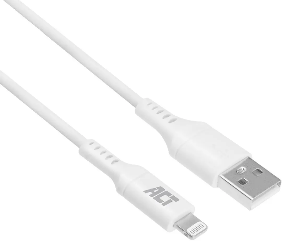 ACT AC3011 USB 2.0 Kabel - A male naar Lightning 1m - Wit