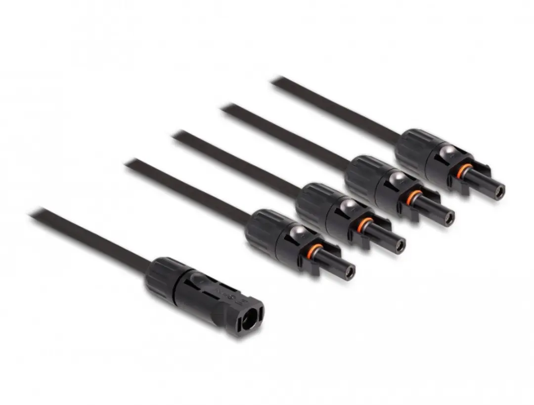 Delock DL4 Solar Splitterkabel 1xM naar 4xV - 50cm - Zwart