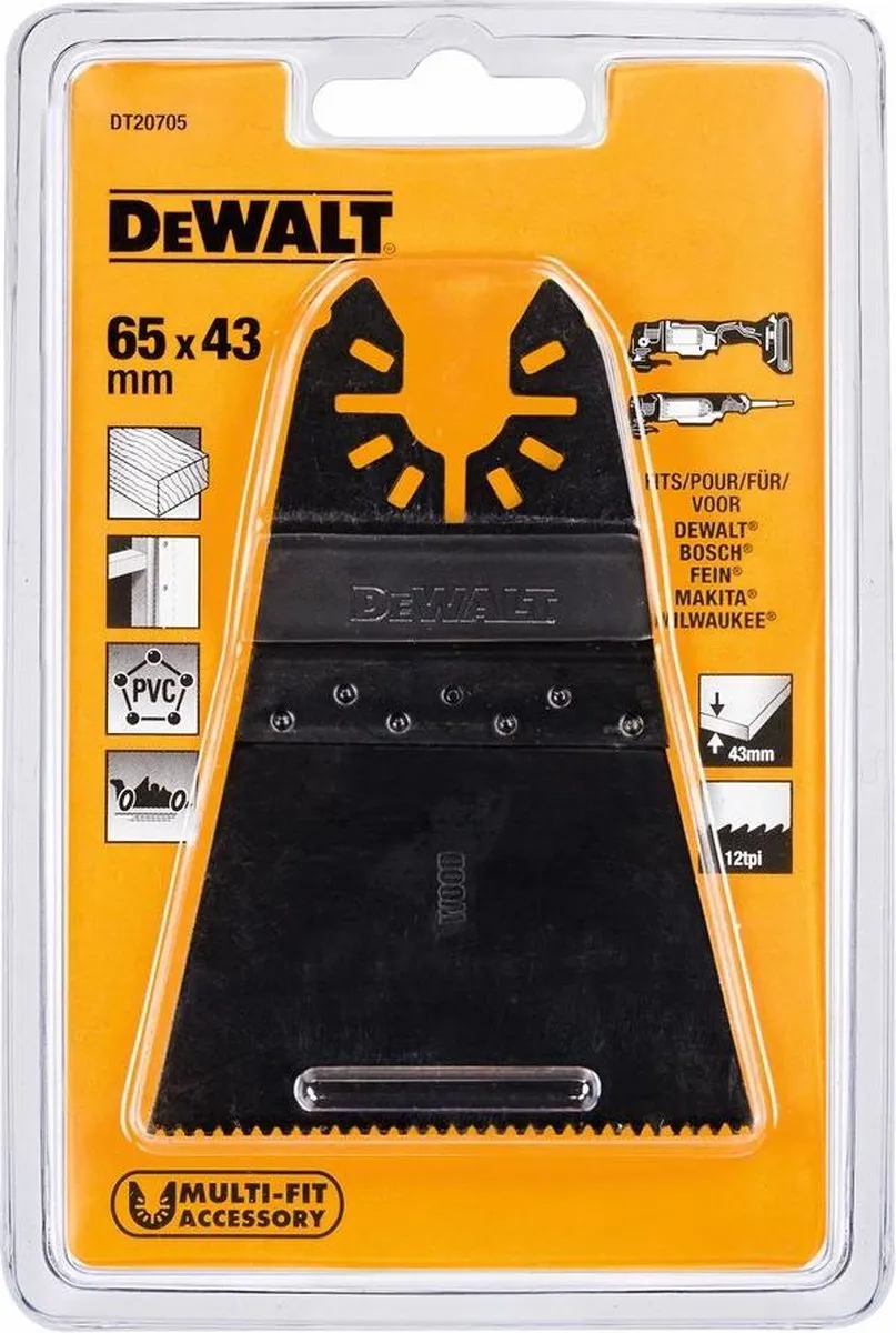 DeWalt DT20705 Multitool Zaagblad HCS Hout 66x43mm