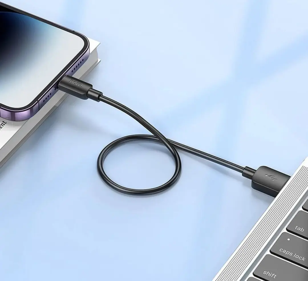 Hoco X96 USB-C naar Lightning Laadkabel 12W PD - 0,25m - Zwart