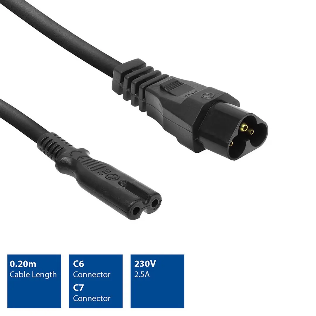 ACT Netsnoer C6-C7 0,2m AK5249